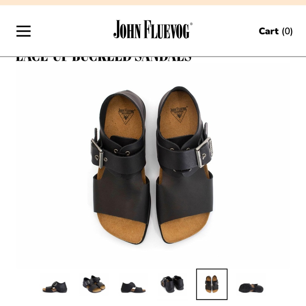 John Fluevog Peacemaker Rigoberta Lace-Up Buckled Sandals - Black - Size 8